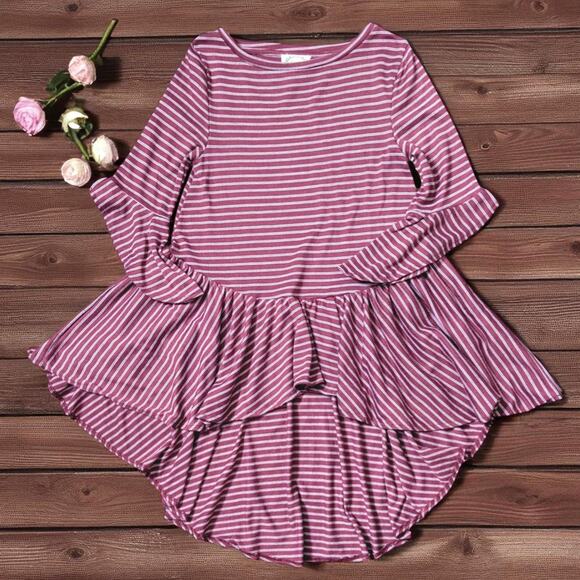 JOYFOLIE Mia Joy Striped Hi Lo Tunic Shirt  12 - Picture 1 of 1